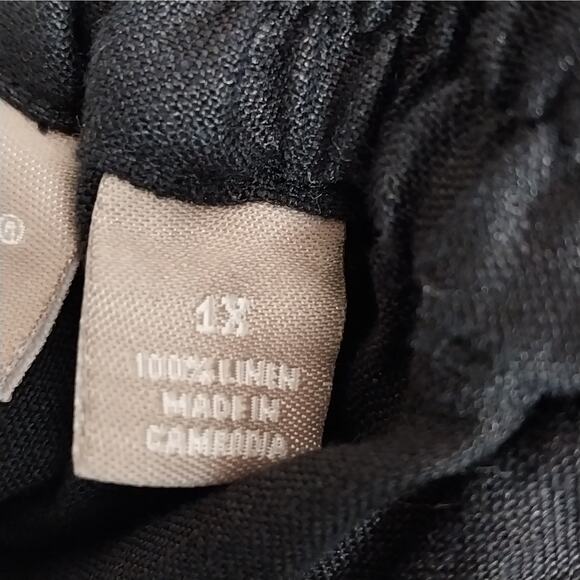 KIM ROGERS! PURE LINEN! RICH BLACK CROPPED , NOTCHED ANKLE PANTS, SLACKS! SZ 1X - Picture 9 of 11